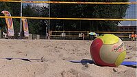 Foto van een beachvolleybal