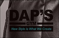 Foto met tekst DAP''s Gym; New style is wat we create