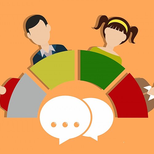 Illustratie van praatgroep