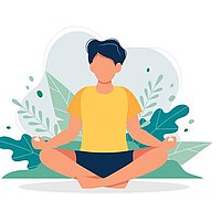 Illustratie van vrouw in yoga houding