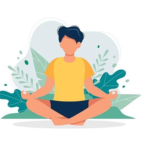 Illustratie van vrouw in yoga houding