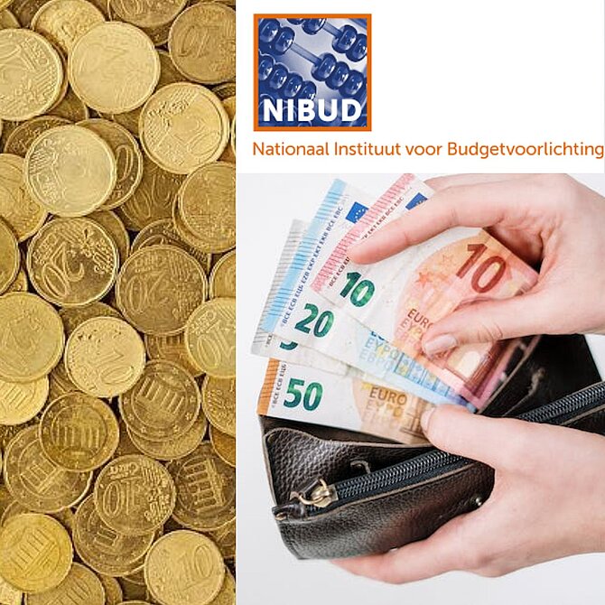 Foto van portemonnee en los geld