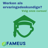 Illustratie van graduate met tekst: werken als ervaringsdeskundige? Volg onze cursus