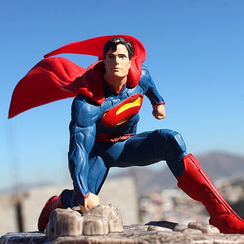 Illustratie van superman in actie