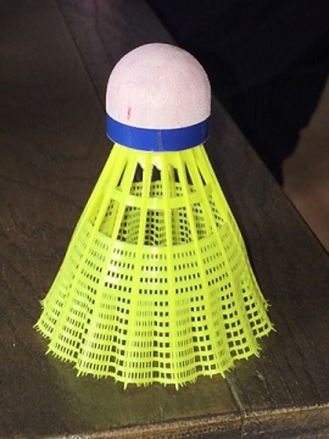 Afbeelding van een badminton shuttle